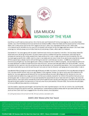 Lisa Milicaj_AAWO Woman of the Year_2016 Rev